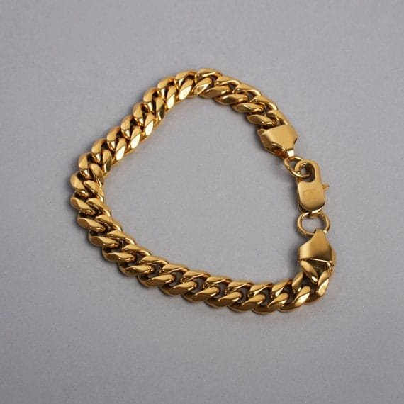 Restored gold curb chain bracelet