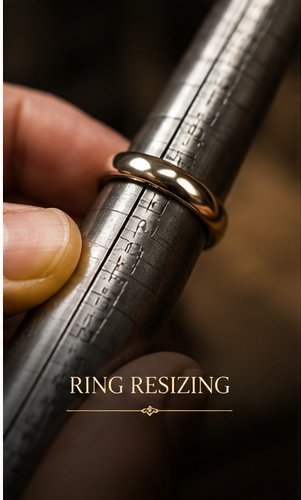 Jeweller resizing a gold ring